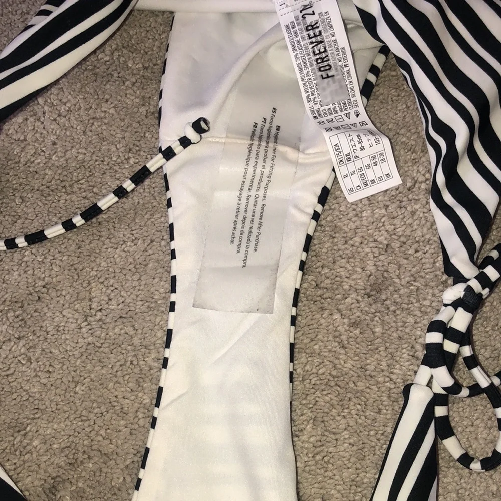 Forever 21 XL Bikini‎ Bottom Striped Black White NWT